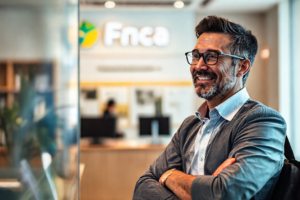Pessoa revisando documentação para empréstimo no Banco Facta