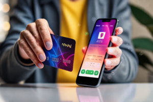Imagem do cartão de crédito Neon representando avanço digital nas finanças.
