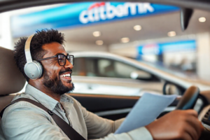 Imagen de un extranjero recibiendo aprobación de crédito vehicular en Citibank