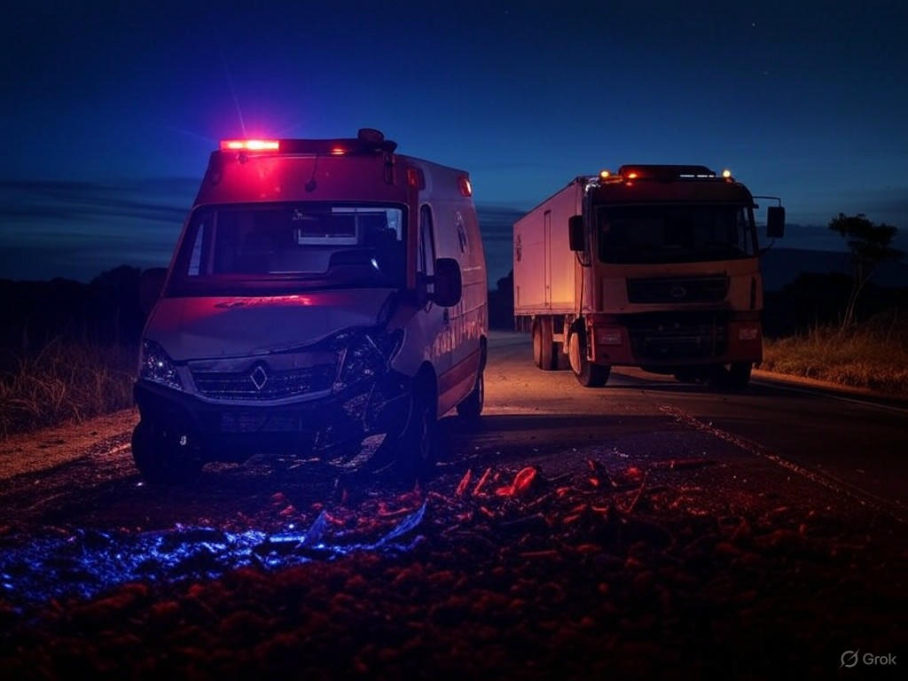 Quatro pessoas morrem em colisão entre ambulância e caminhão em Itapipoca, Ceará