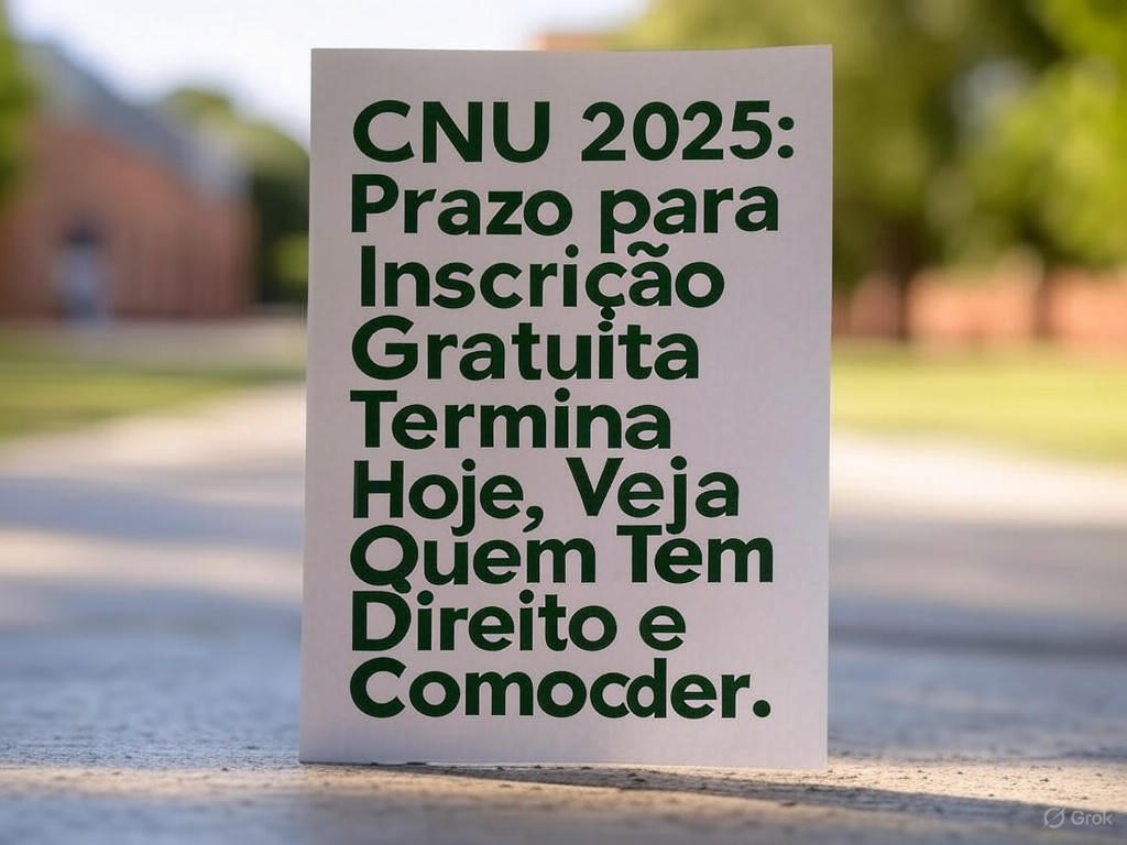 CNU 2025: Prazo para Inscrição Gratuita Termina Hoje, Veja Quem Tem Direito e Como Proceder