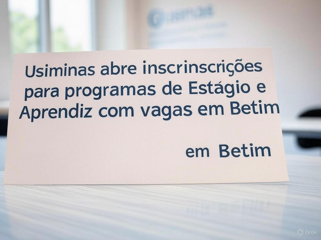 Usiminas abre inscrições para programas de Estágio e Aprendiz com vagas em Betim