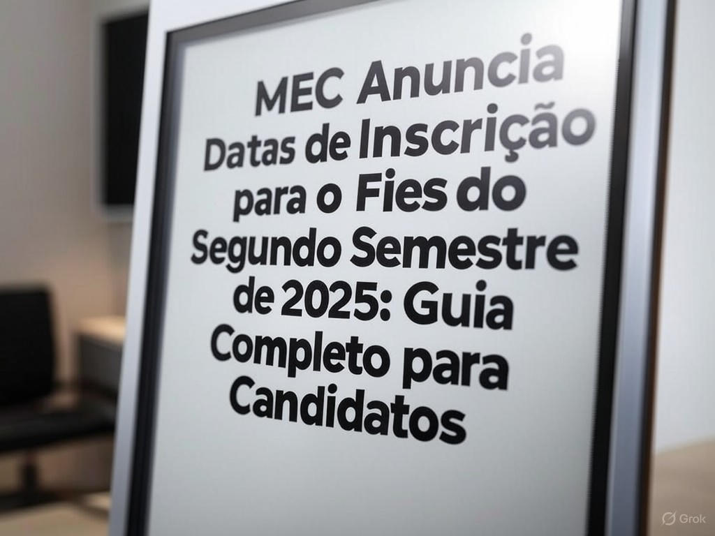 MEC Anuncia Datas de Inscrição para o Fies do Segundo Semestre de 2025: Guia Completo para Candidatos
