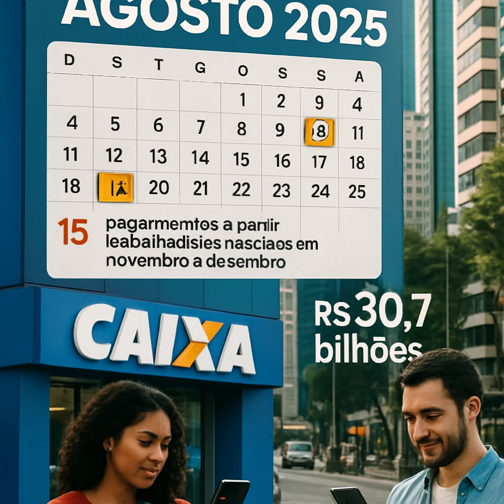 PIS/Pasep 2025 em agosto: calendário e pagamentos para nascidos em nov/dez