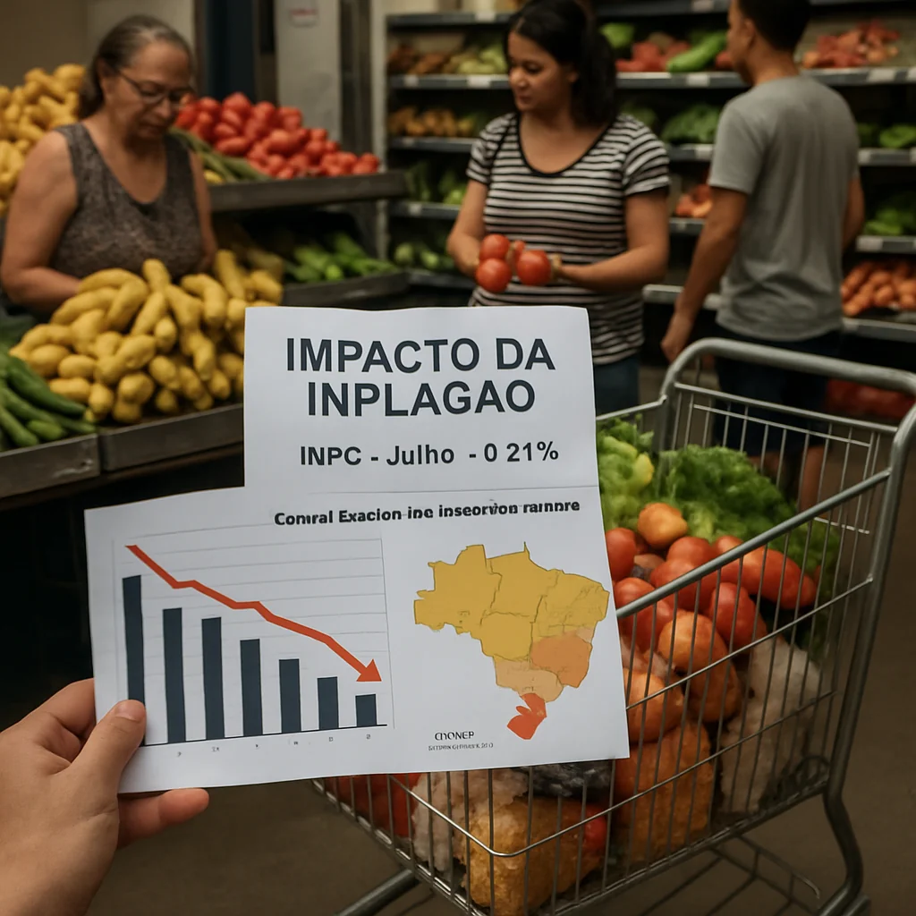 INPC Julho: Inflação abaixo de 0,21% com queda nos preços dos alimentos