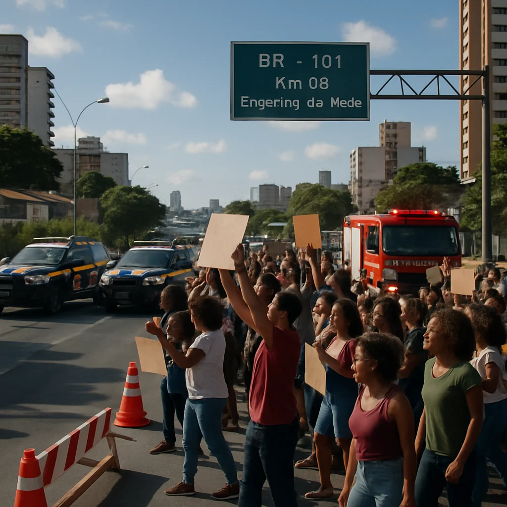 Protesto na BR-101 pede ampliação do Minha Casa Minha Vida em Vida Urbana