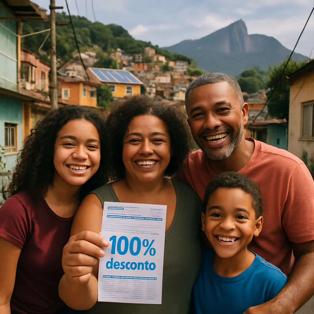 Desconto 100% na conta de luz em 2025 para famílias de baixa renda RJ