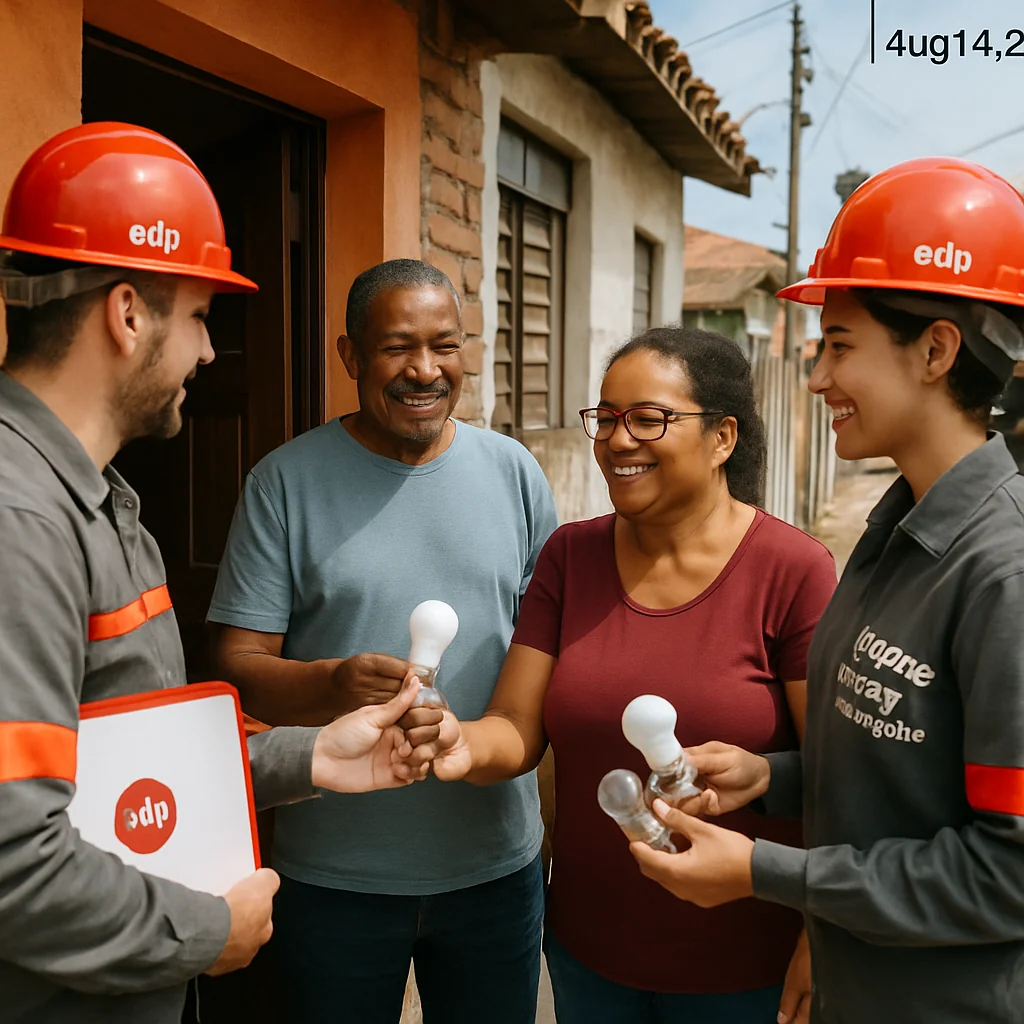 Agentes da Boa Energia da EDP visitam moradores em Taubaté para substituir lâmpadas por LED