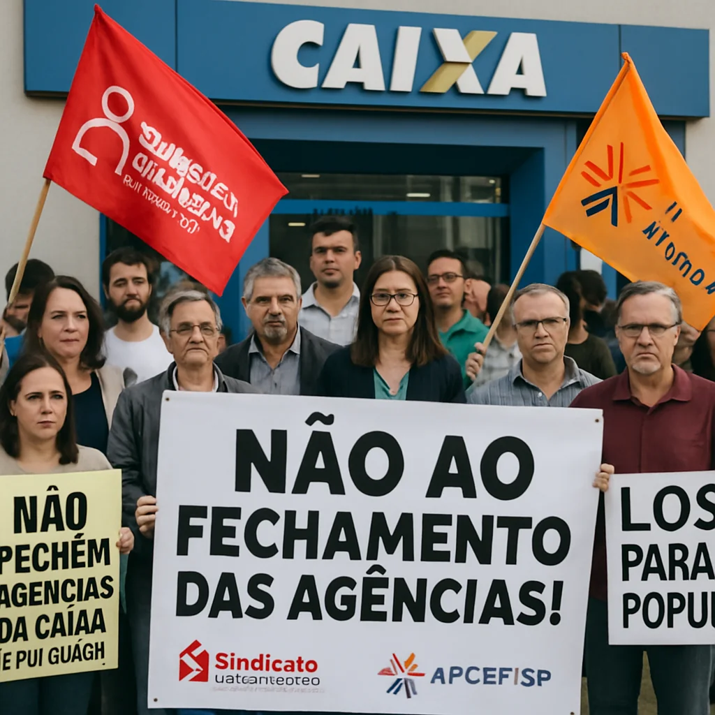 SPbancários protesta contra fechamento de 50 agências da Caixa