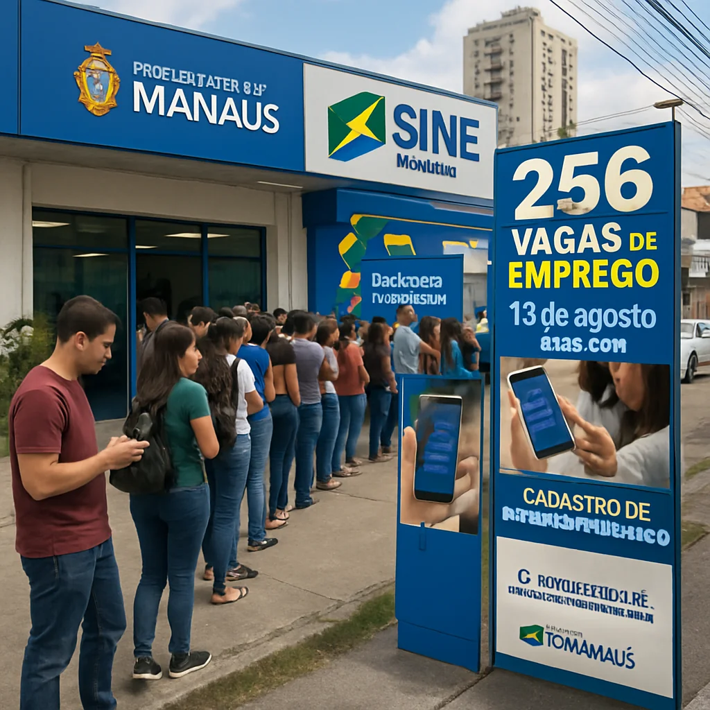 Prefeitura de Manaus e Sine oferecem 256 vagas nesta quarta-feira, 13/8