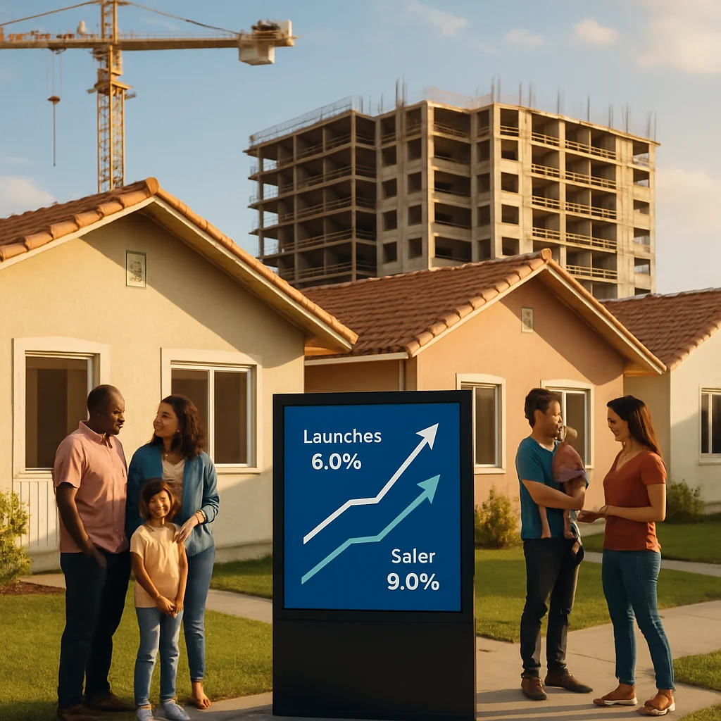 Mercado imobiliário cresce 6,8% em lançamentos e 9,6% em vendas no 1º semestre 2025