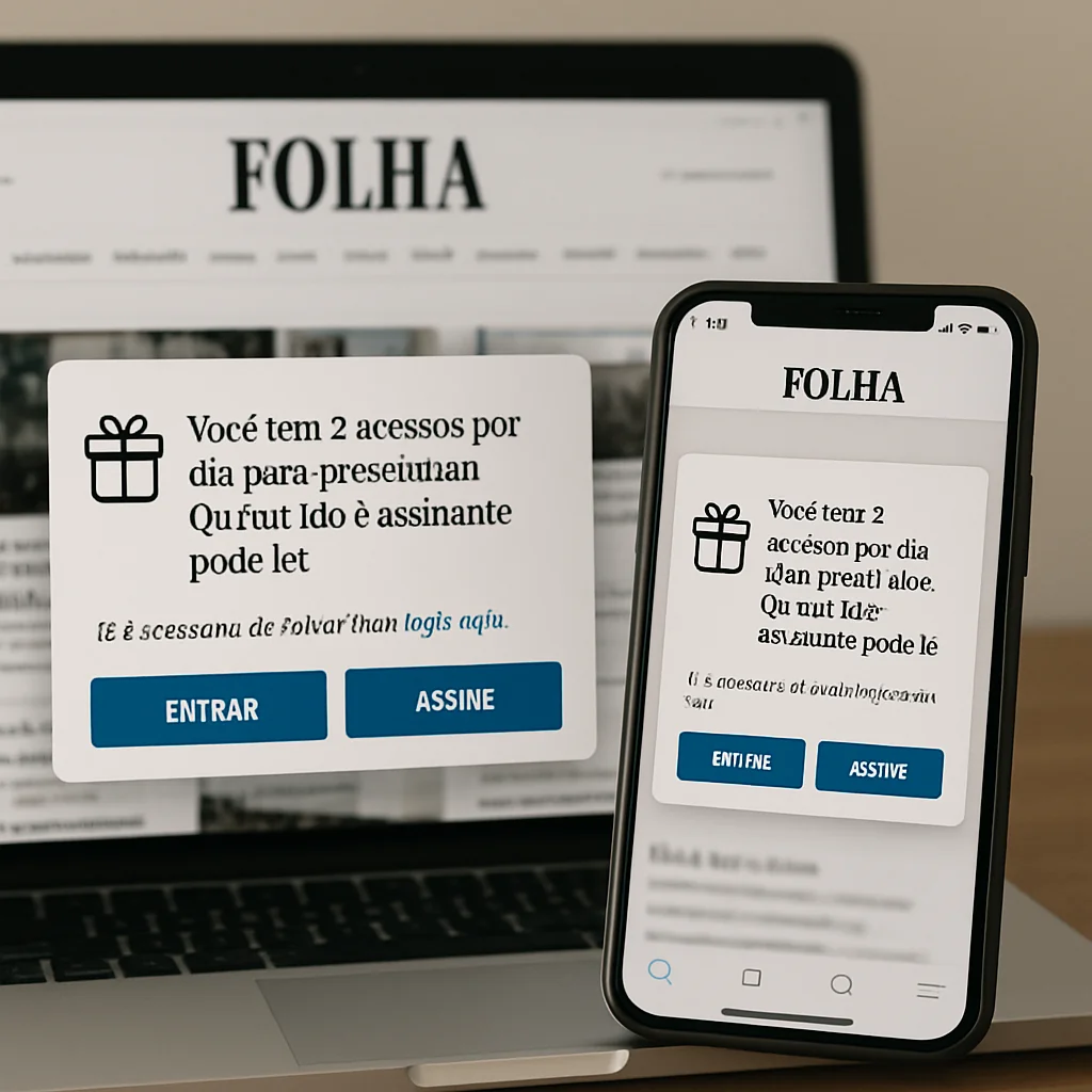 Conheça o benefício exclusivo: 7 acessos diários para compartilhar Folha