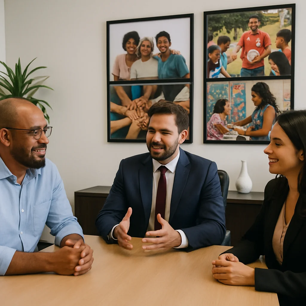 Visita de Gildásio Brabo e Gabriela Alves a Túlio Arruda: Troca sobre Rede Compaz