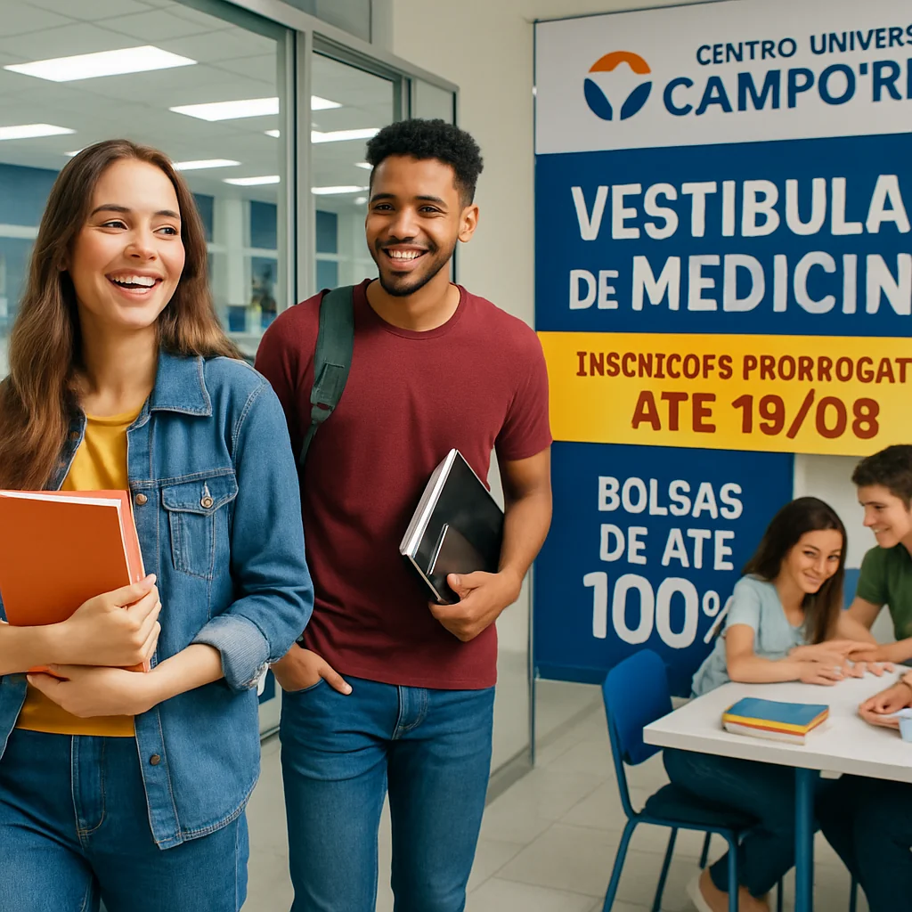 Vestibular Medicina Campo Real: Inscrições Prorrogadas até 19/08 + Bolsas 100%