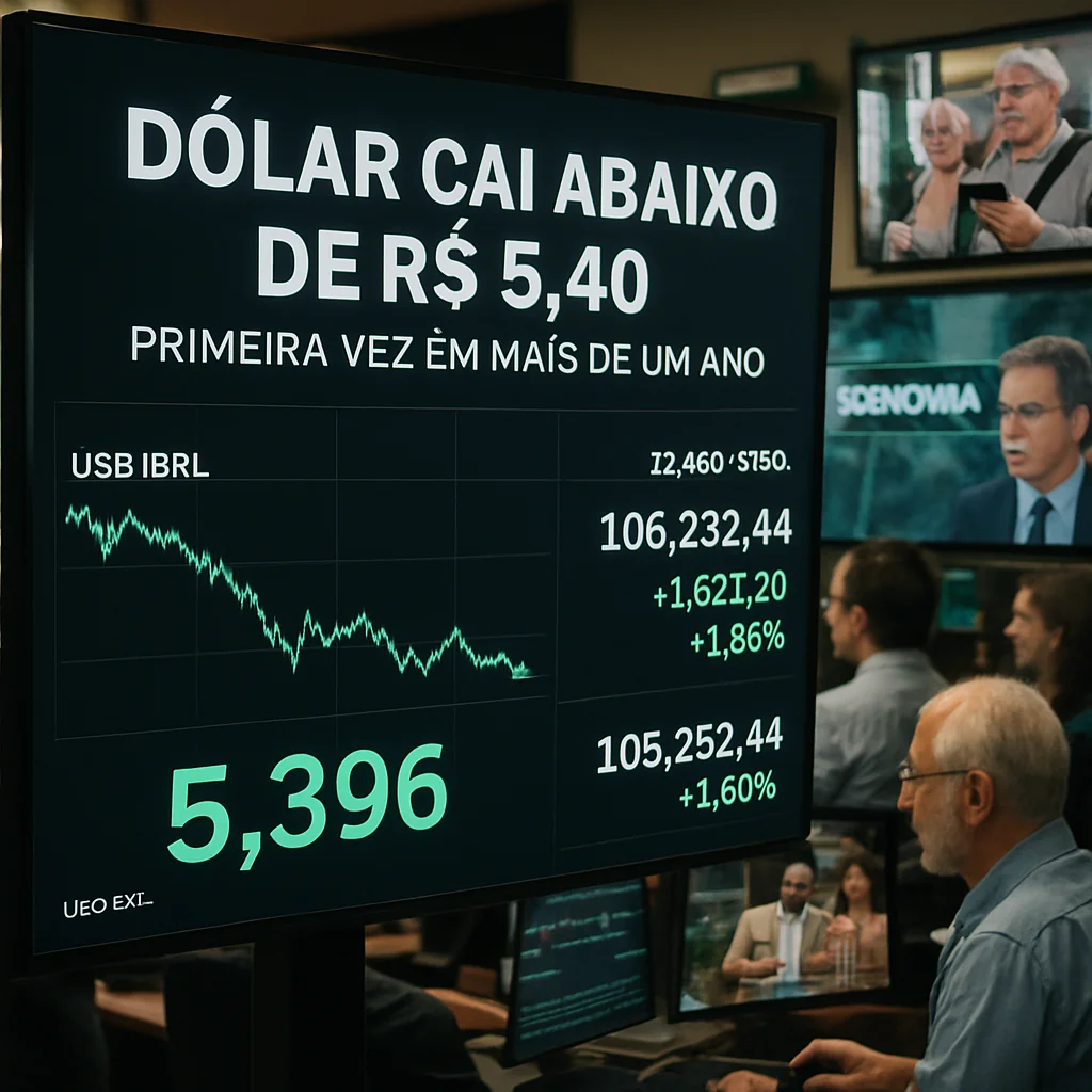 Câmbio em Alta: Dólar abaixo de R$ 5,40, Ibovespa e Economia em 12/08/2025