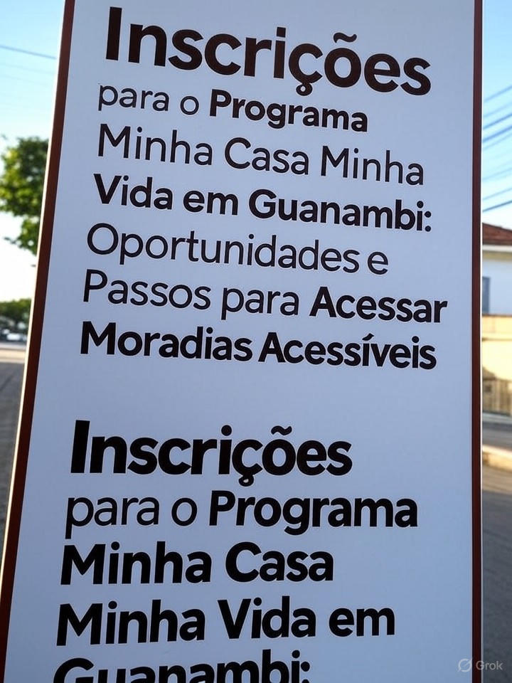 Inscrições para o Programa Minha Casa Minha Vida em Guanambi: Oportunidades e Passos para Acessar Moradias Acessíveis