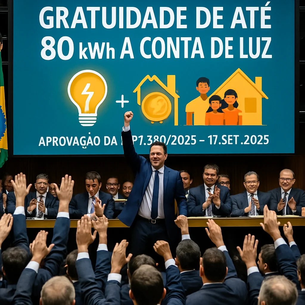 Câmara aprova MP 1.300/2025 com gratuidade de 80 kWh para baixa renda