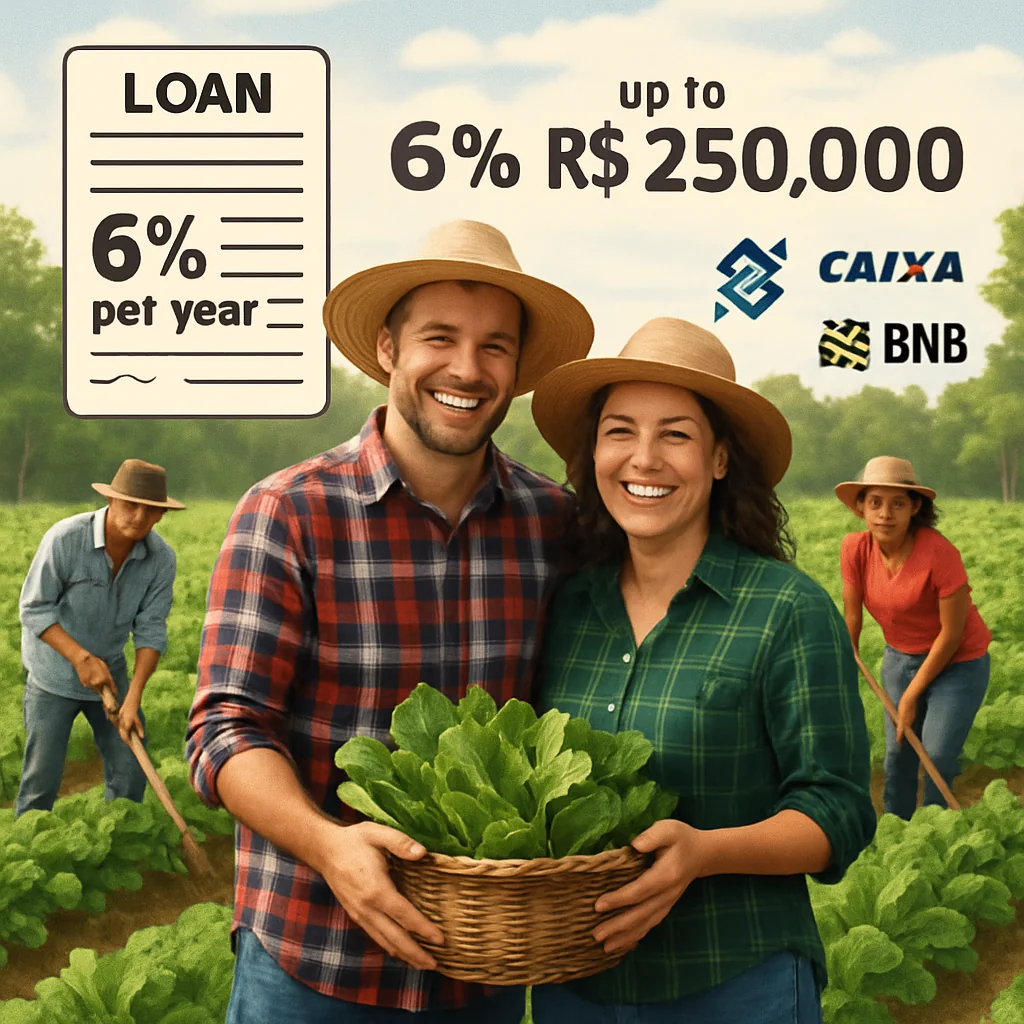 Crédito Rural com Juros Baixos: Até R$ 250 mil a 6% ao Ano para Agricultores Familiares