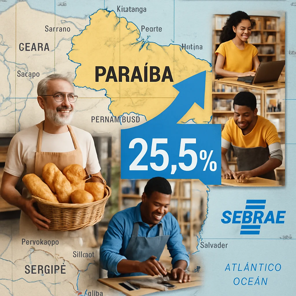 Paraíba lidera 5º maior crescimento na abertura de pequenos negócios em 2025