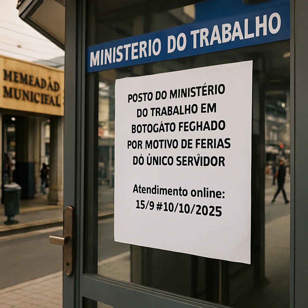 Posto do Ministério do Trabalho de Botucatu fecha por férias da única servidora