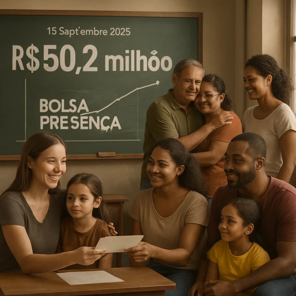 15/09/2025 Bolsa Presença libera R$ 50,2 milhões para famílias da rede estadual