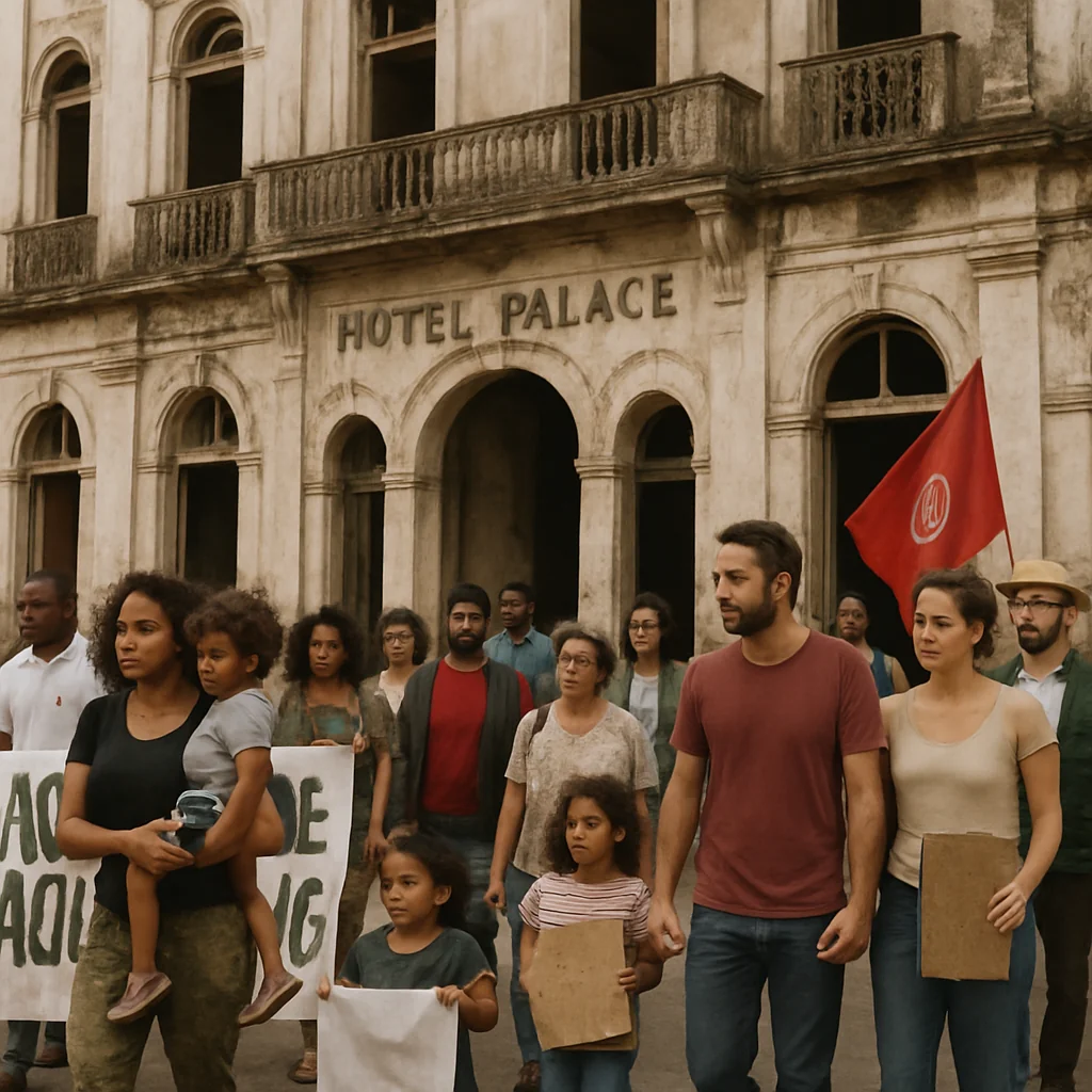 Famílias desocupam antigo Hotel Palace em Aracaju após protesto por moradia