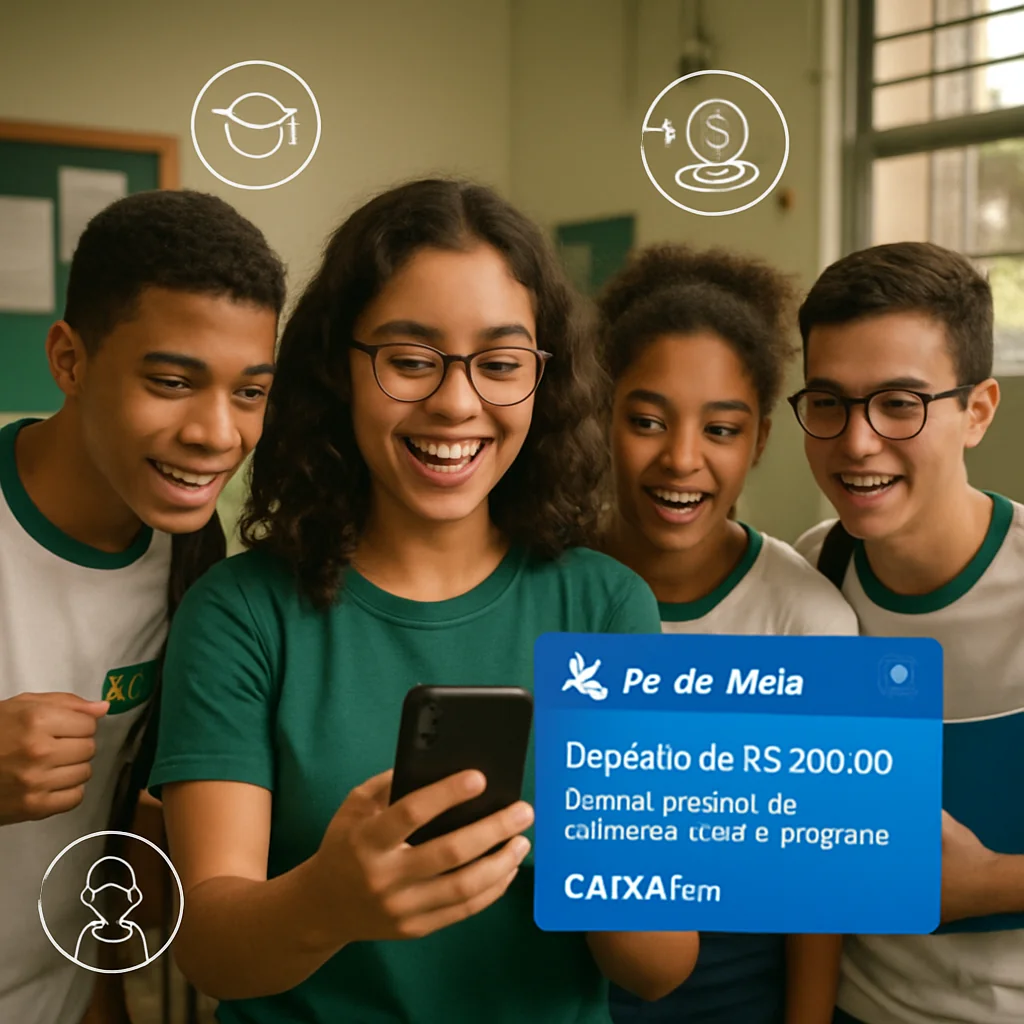 Ministério da Educação libera 7ª parcela do Pé-de-Meia para 3,9 mi estudantes