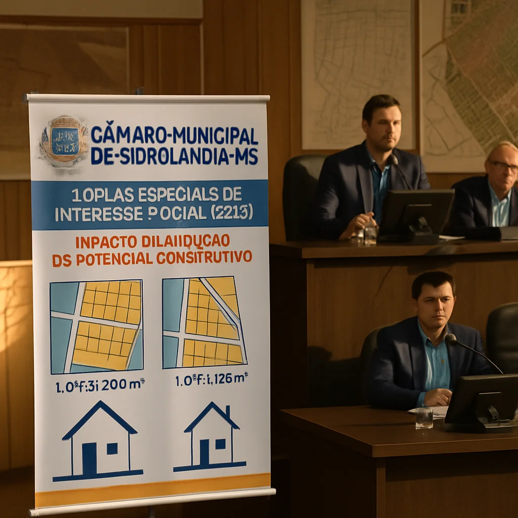 Sidrolândia-MS: Lei amplia ZEIS mas reduz potencial construtivo em 41,7%