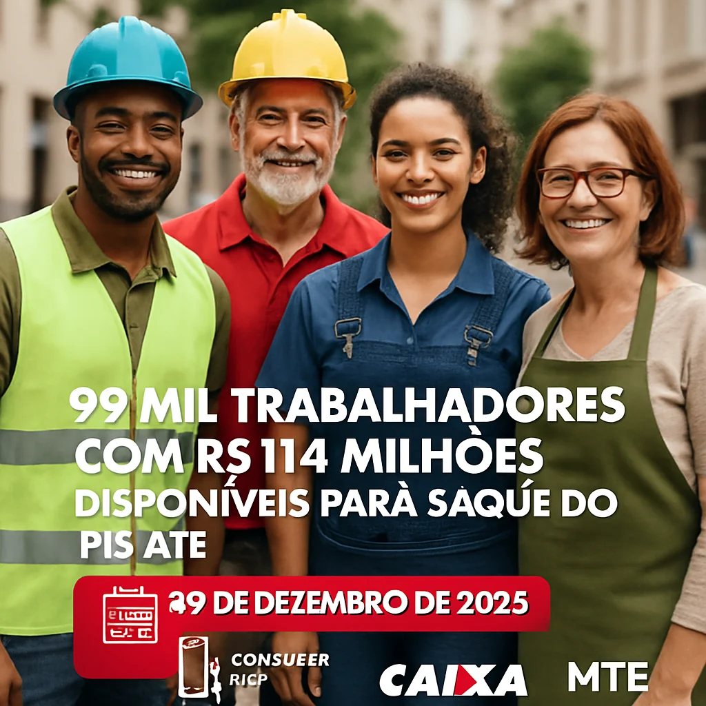 99 mil trabalhadores têm R$114 mi em PIS para sacar até 29/12/2025