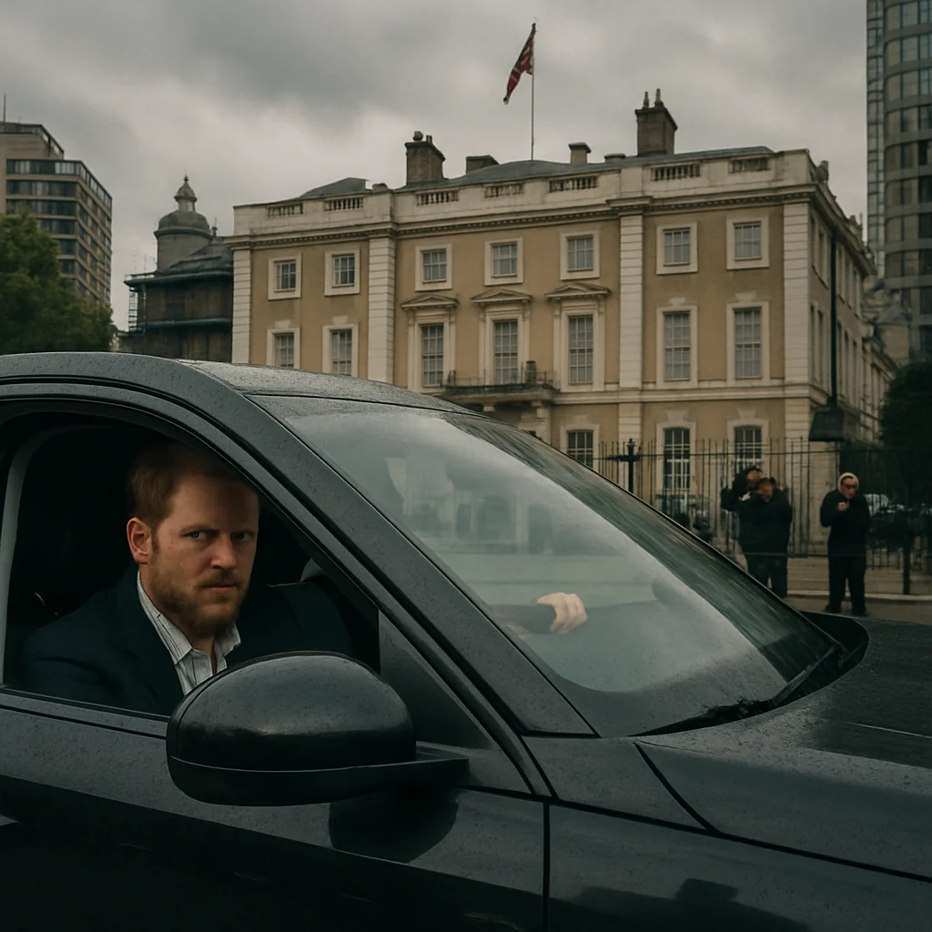 Príncipe Harry chega à Clarence House para encontro privado com rei Charles III em setembro 2025