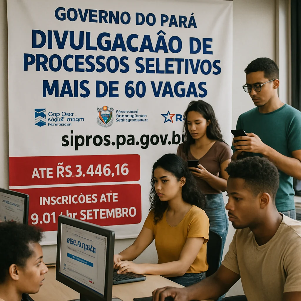 Governo do Pará abre 3 processos seletivos com 60+ vagas e salários até R$ 2,7 mil