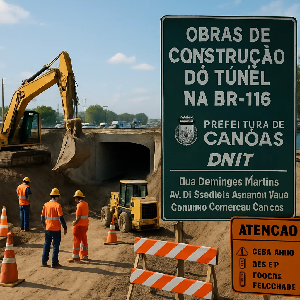 Túnel na BR-116 em Canoas: previsão, obra e impacto até 2027