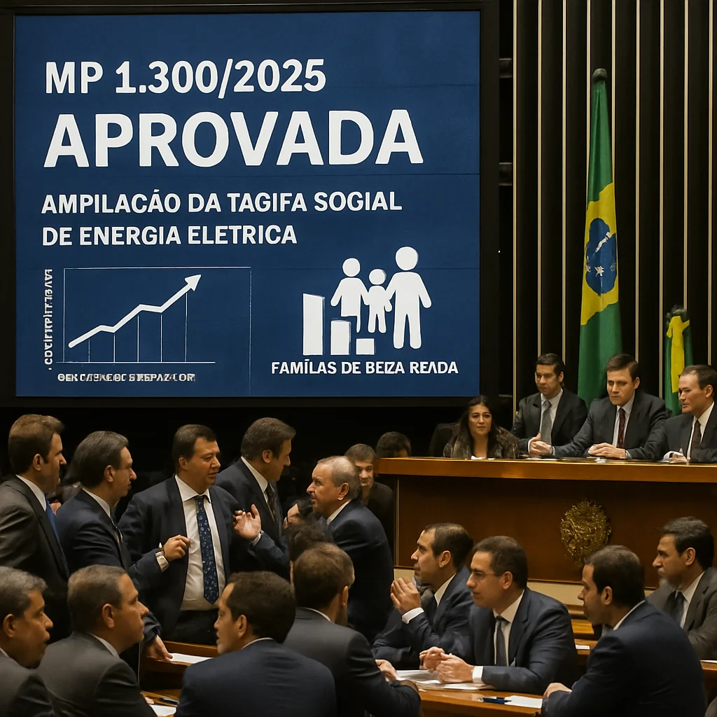 MP 1.300/2025 aprovada: Tarifa Social de Energia amplia isenção até 80 kWh