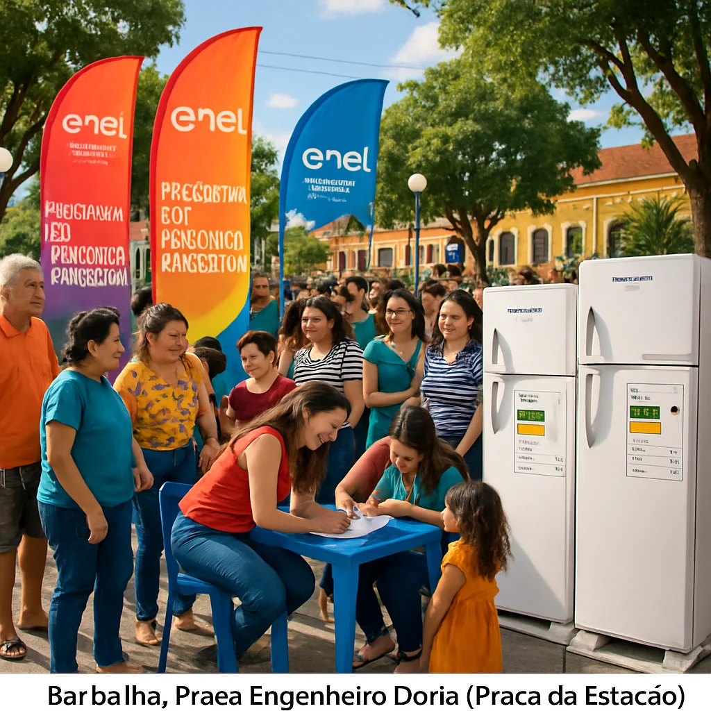 Barbalha recebe programa da Enel com sorteio de 50 geladeiras Procel A