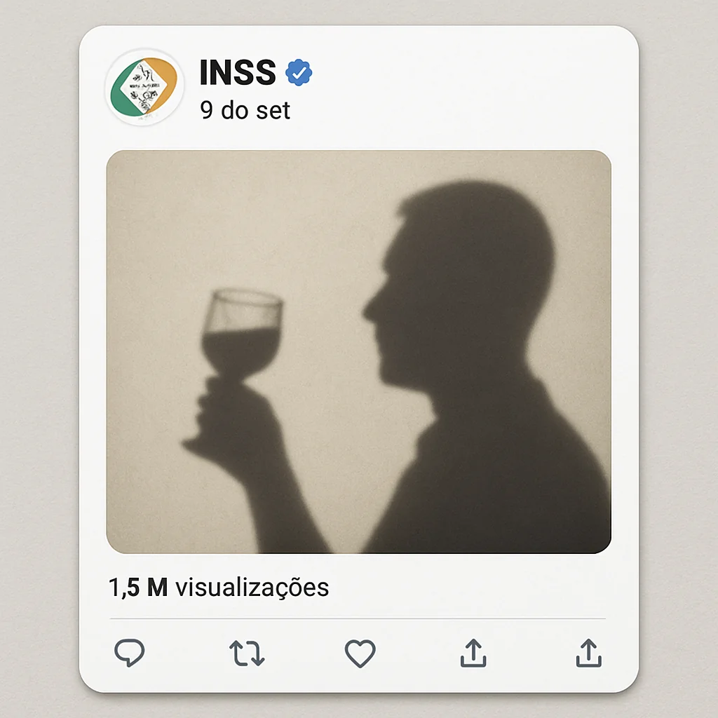 Post viral no X sobre novo benefício do INSS para alcoolismo é falso