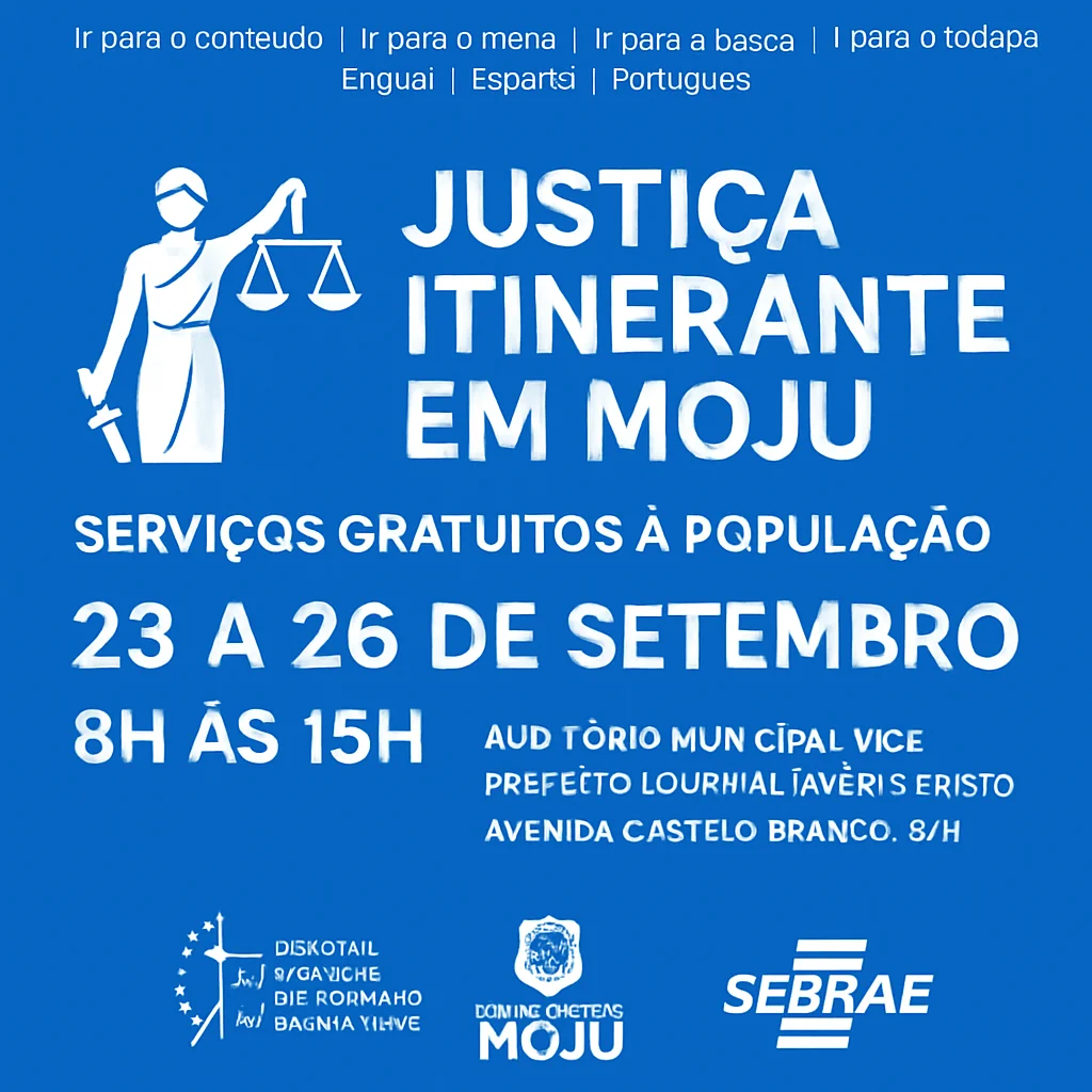 Ir para o Conteúdo: Justiça Itinerante Moju 23-26 Set – Acesso e Serviços