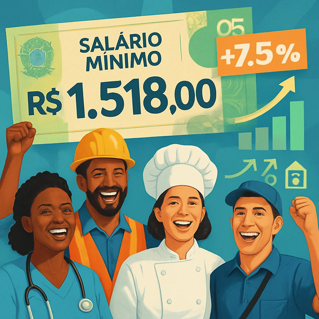 Salário Mínimo 2025: Reajuste de 7,5% para R$ 1.518,00 e seus Impactos