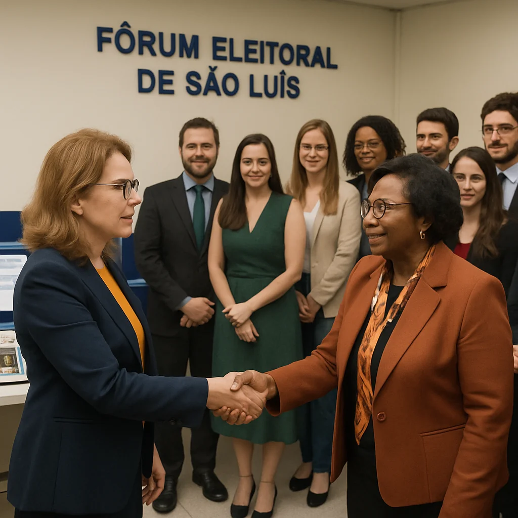 Corregedora Francisca Galiza recebe juíza angolana para diálogo institucional no TRE-MA