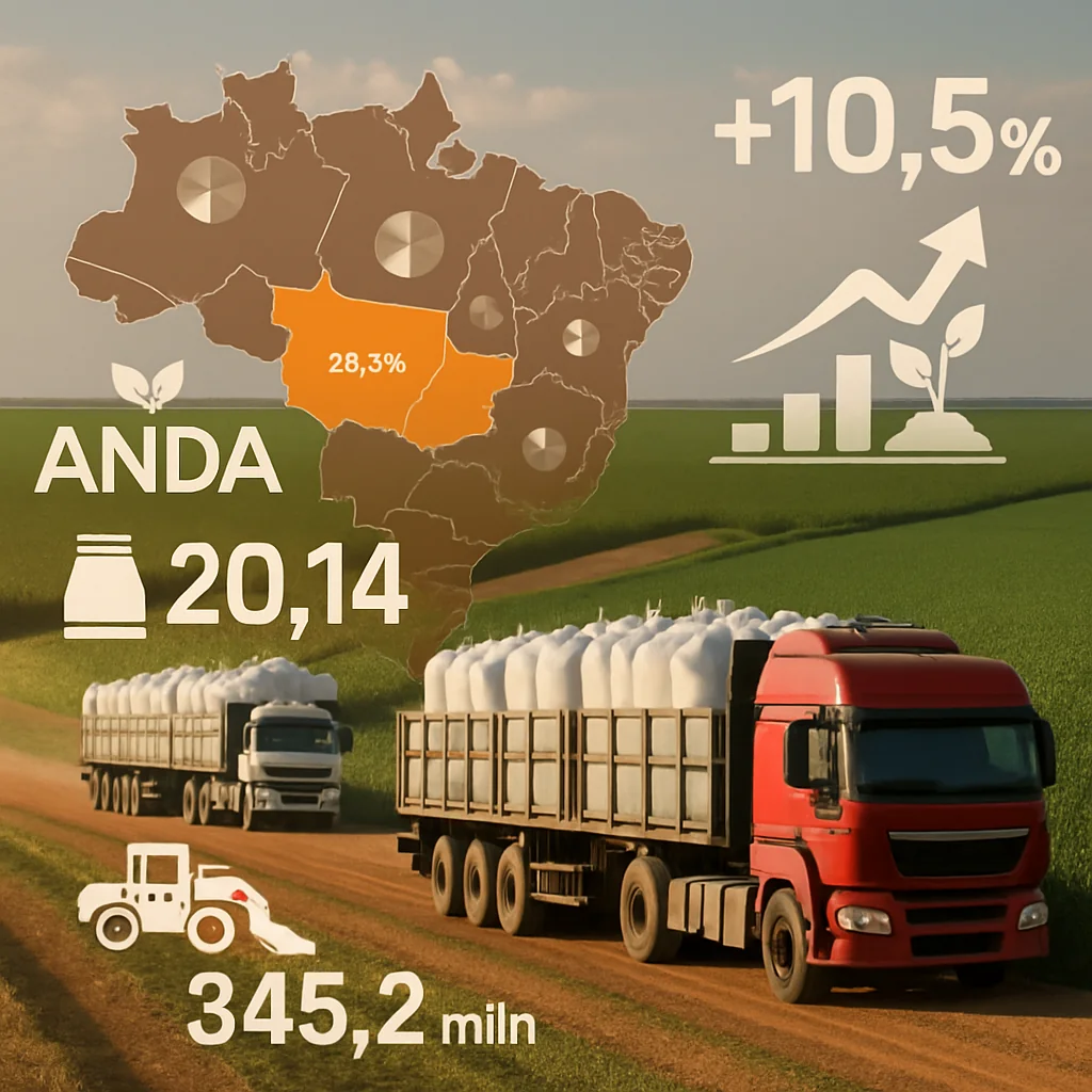 ANDA revela crescimento de 10,5% nas entregas de fertilizantes em 2025