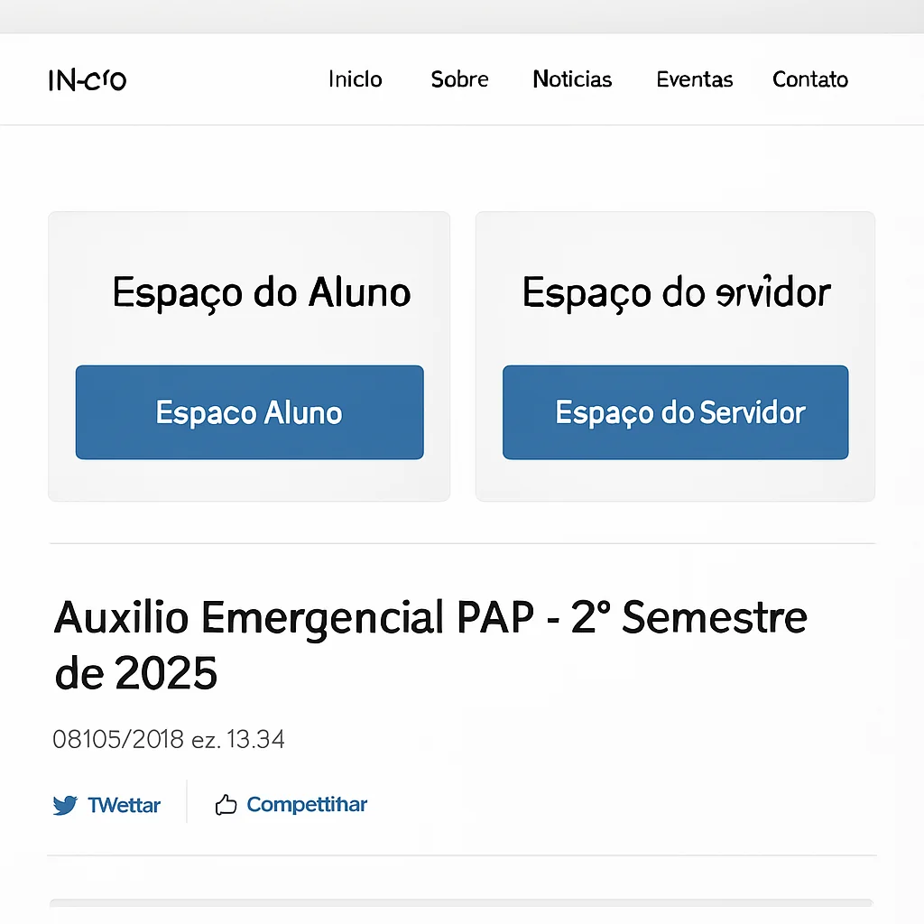 Página Inicial e Menu: Auxílio Emergencial PAP – 2º Semestre 2025