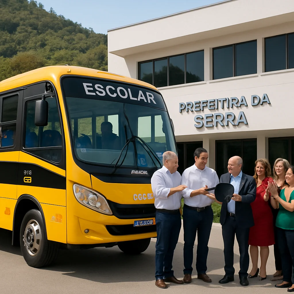 Prefeitura de Pedro Gomes amplia frota escolar com terceiro ônibus moderno
