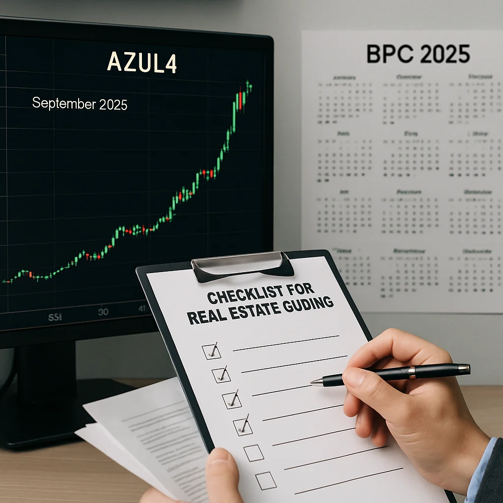 AZUL4 triplica com short squeeze e imóveis em leilão: checklist e BPC 2025